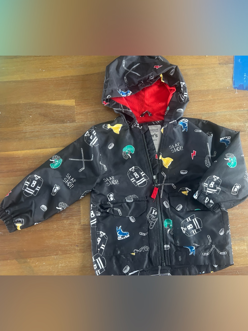 🌻2/$15🌻Carter's Bright Red Kids' Jacket with Hockey Print